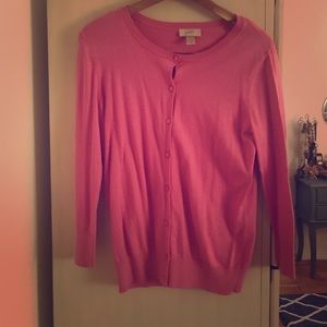 Loft classic pink cardigan extra small